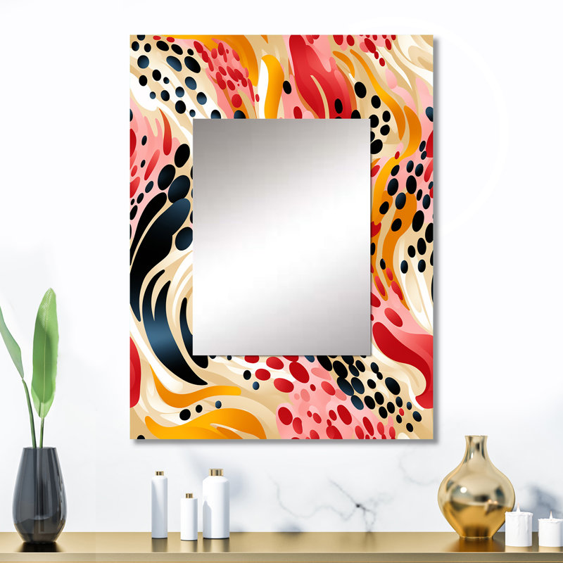 Carvey multicolore Urban Elegance - miroir décoratif géométrique, miroir mural géométrique, impression d'art en métal