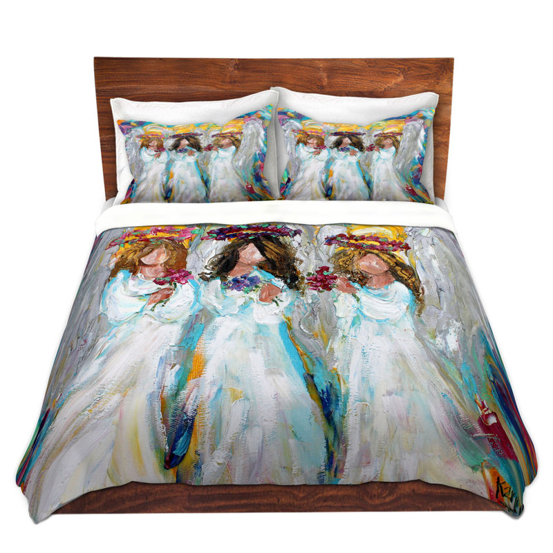 Ensemble de housse de couette en microfibre DiaNoche par Karen Tarlton - Three Spring Angels