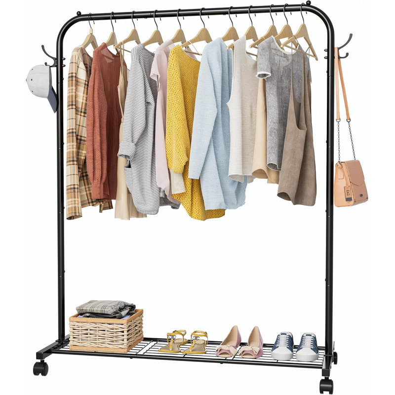 Metal Freestanding 2 - Hook Coat Rack, Black