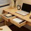 Bureau en bois massif avec tiroirs-212009146