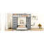 Lit superposé Led & Ports, simple au-dessus de simple, gris - Space Solution