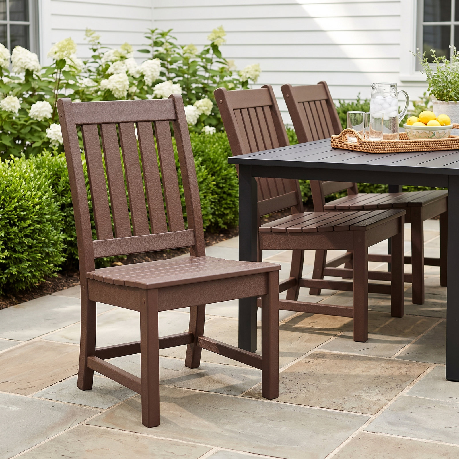 POLYWOOD Dining Side Chair, Mahogany