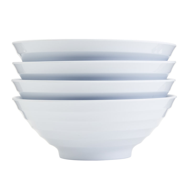 INFUSE 4-Piece Melamine Nesting Ramen Bowl Set, White