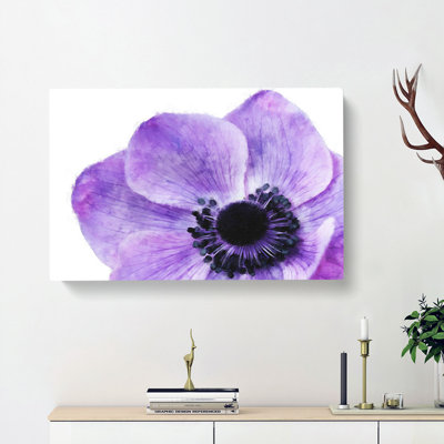 Purple Anemone Flower - Wrapped Canvas Print