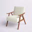 Chaise d'appoint rembourrée en tissu avec pieds en bois d'hévéa Ammanda-1779010815