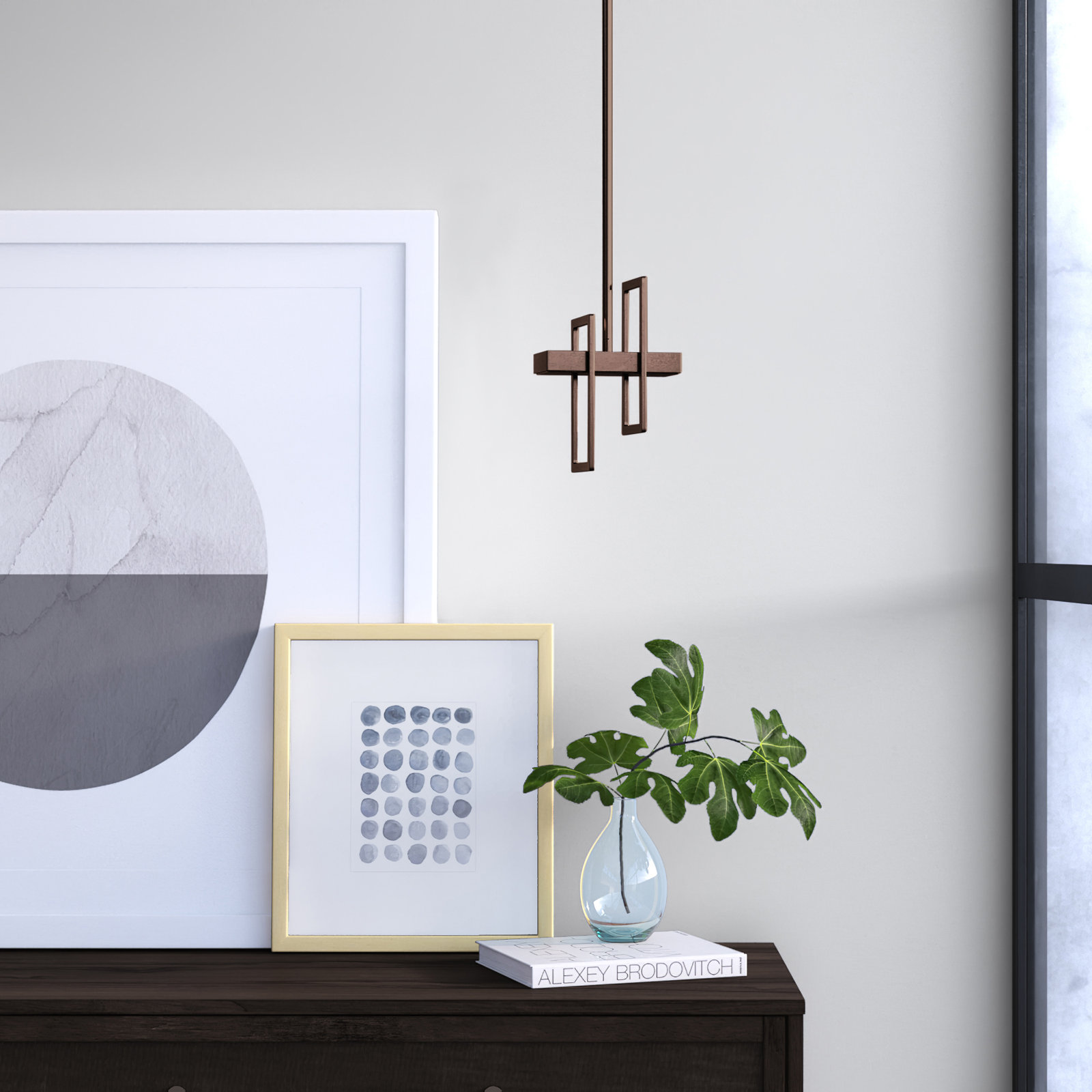 Corrigan Studio® Saedi Dimmable LED Single Pendant, Hazel Bronze