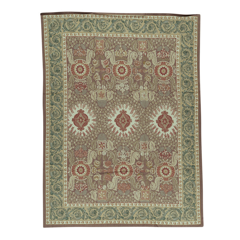 Hand-Knotted High-Quality Lavender and Gold Area Rug