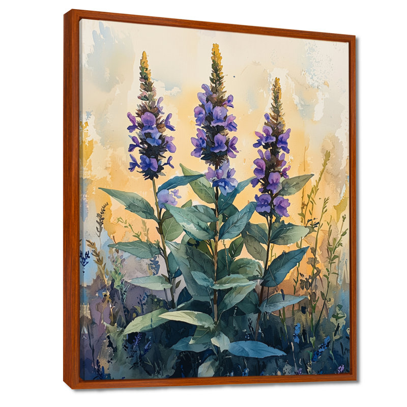 «Herbal Serenity In Green Pastels Impressionist I», reproduction d'art sur toile encadrée, H 20 po x l 12 po, Brun