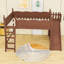 Lit mezzanine en bois avec garde-robe, glissade et tablettes-295076944-295076949