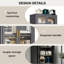 Armoire de rangement pour garde-manger, armoire de rangement en métal à 6 niveaux avec porte transparente, tablettes et roulettes réglables, armoires pour garde-manger, pour la cuisine, le salon et la salle à manger
