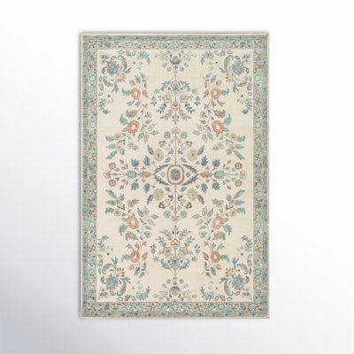 Berger Floral Cream/Burnt Orange/Blue/Sage/Wheat/Green Area Rug