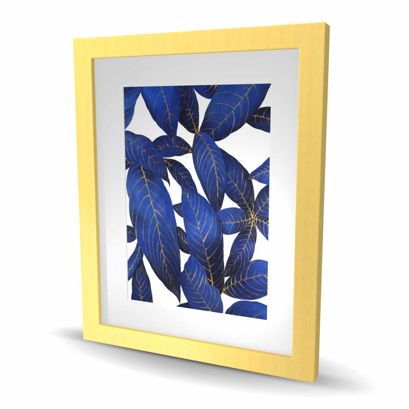 Abstrait moderne feuilles bleues - décor de chambre à coucher botanique