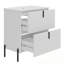 Meuble-lavabo avec lavabo, 2 tiroirs et pieds en métal-603648317