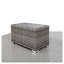 Table d'appoint à lattes mixtes grises avec plateau en aluminium - entièrement assemblée