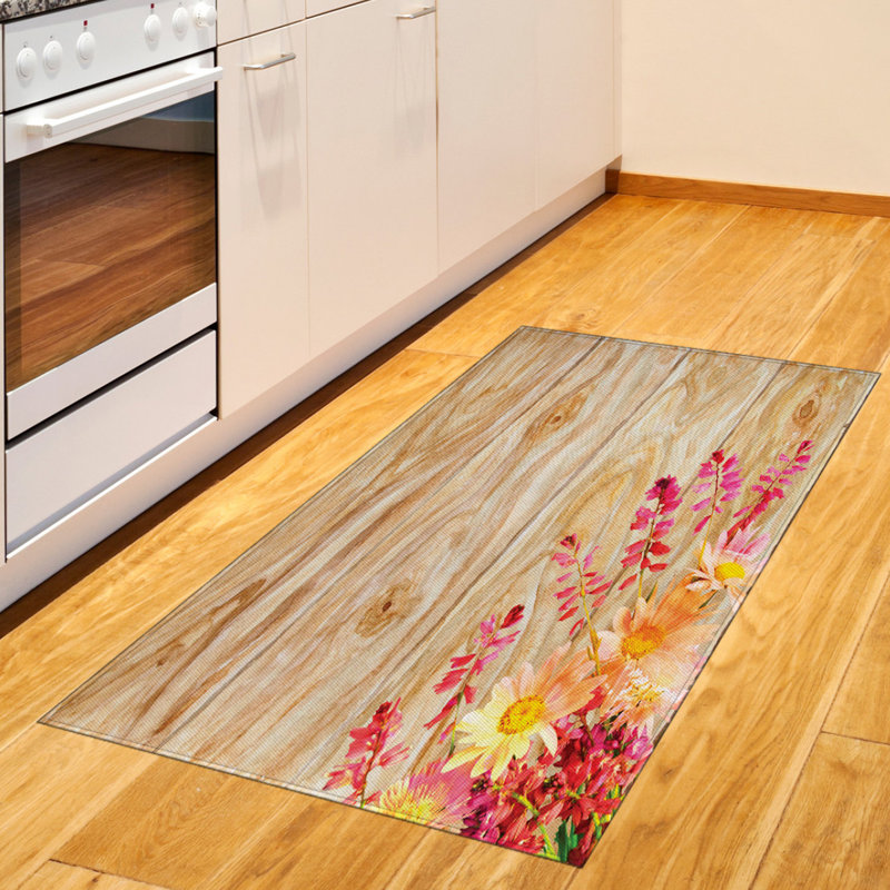 Tapis décoratif à haute densité en fibres de polyester Wildflower, Rectangle 2 pi 7 po x 5 pi