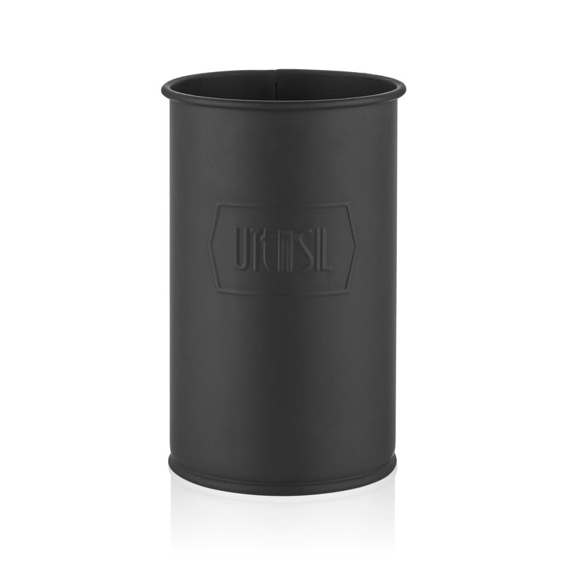 Metal Utensil Crock, Matte Black