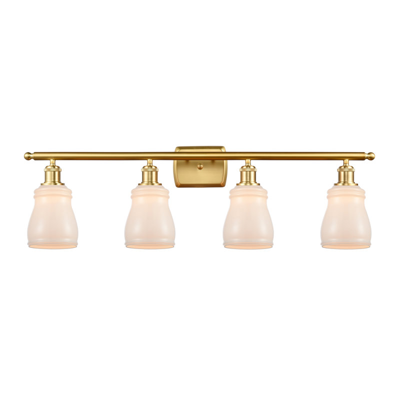 Éclairage pour salle de bain 3 lumières Mccarver, Blanc, Ampoule DEL 6 watts Vinage, Or satiné