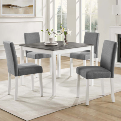 5-Piece Dining Table Set with 4 Chairs, Dining Table Set for 4 with Chairs, Wooden Dining Table Set for Kitchen, Dining Room