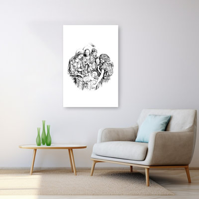 Holy Family Christmas Abstract Contemporary Landscape Nature Wall Art Print 1 Piece Wrapped Canvas Wall Art