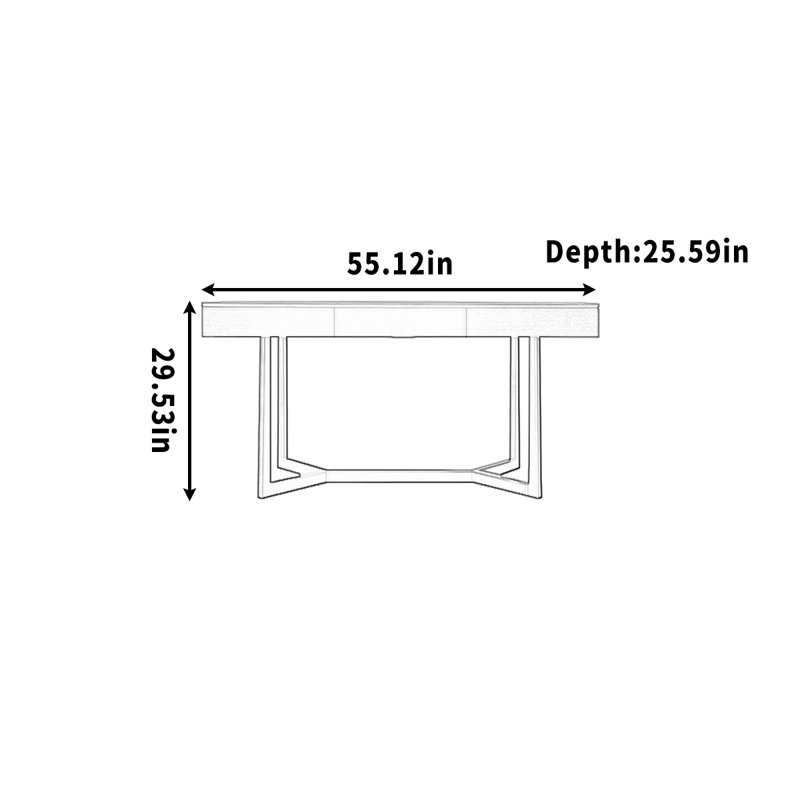 Bureau d'étude à domicile avec table d'ordinateur simple, Tanné, H 29,53 po x l 55,12 po x P 25,59 po