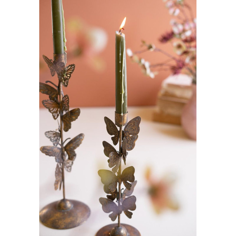Ensemble de deux porte-bougies papillons