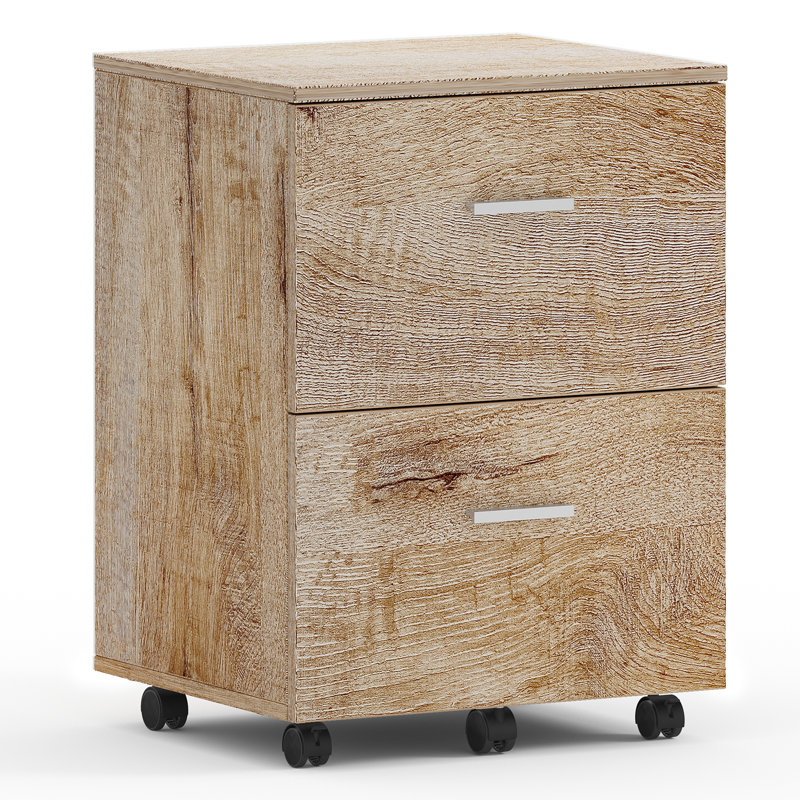 Demetres 2 Drawer Storage Drawer, Walnut