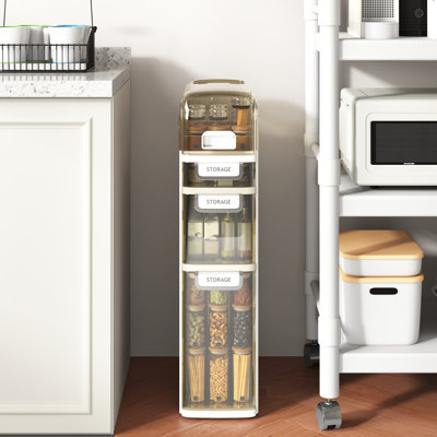 30.5'' H Kitchen Storage Cabinet 3-Drawers Multipurpose Pantry Cabinet With Wheels