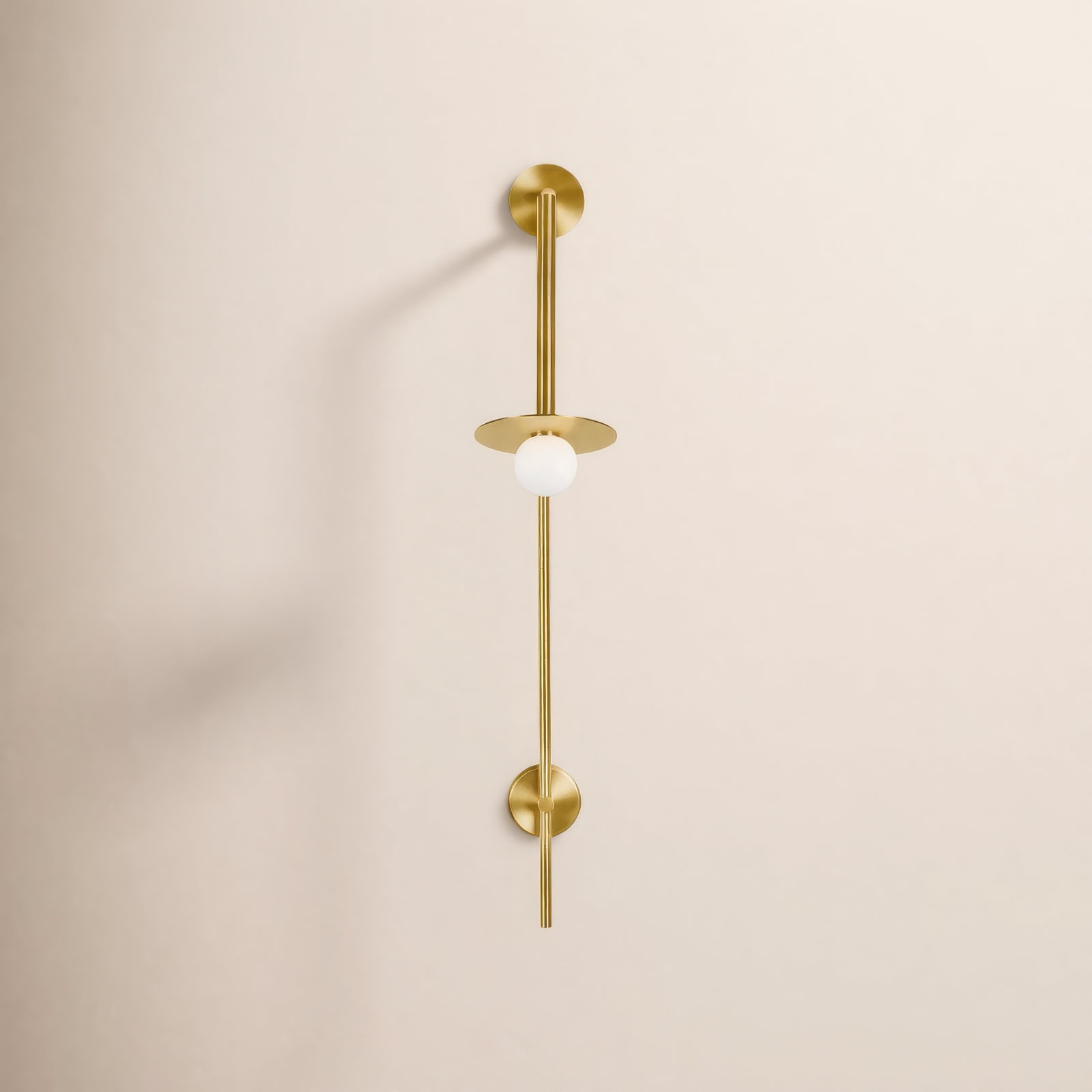 Allegra Single Light Glass Steel Dimmable Swing Arm Sconce, Burnished Brass, 48.38" H x 8" W x 19.88" D