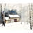 Small Winter Barn Blue Trees Placemat - Bedroom Home Decor
