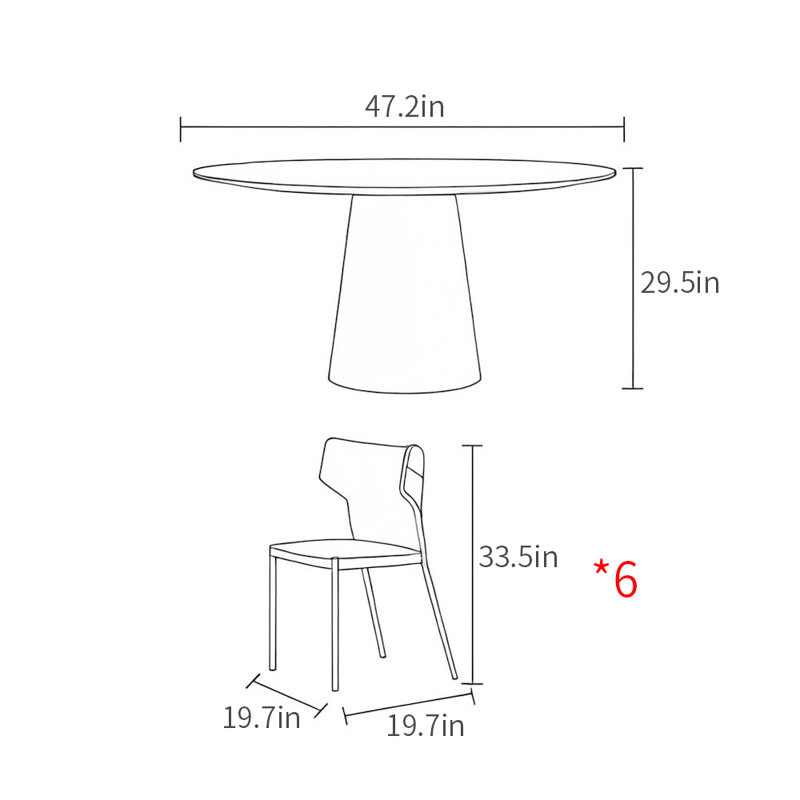 Ensemble de table de salle à manger moderne et minimaliste noir, H 29,5 po x L 47,2 po x l 47,2 po