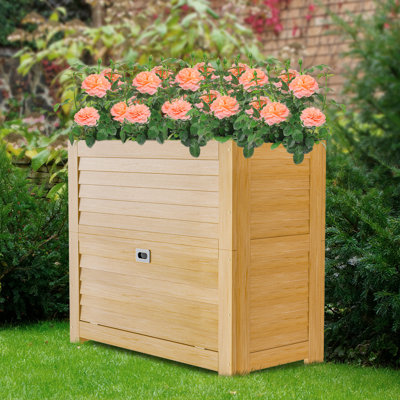 Armoire de jardin surélevée avec compartiments de rangement supplémentaires, boîte à fleurs en bois, grande boîte à fleurs