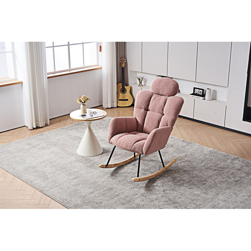 Fauteuil oscillant rembourré, Ourson rose