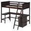 Lit mezzanine simple avec tablettes et bureau, lit mezzanine en bois avec bureau-363893435