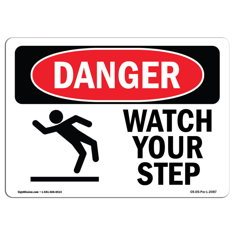 Danger Sign, 12" H x 18" W x 0.1" D
