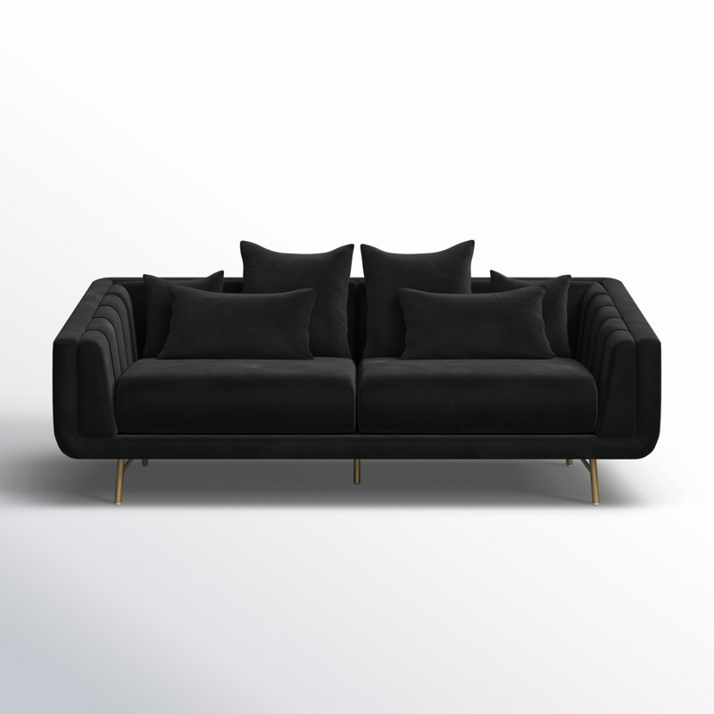 Veera Velvet Sofa, Black