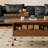 Oval-shaped adjustable mobile coffee table