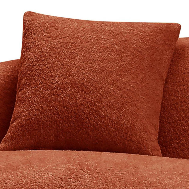 93.6" Fabric Curved Modern Sofa, 26.9" H x 93.6" W x 41.3" D, Dark Brown