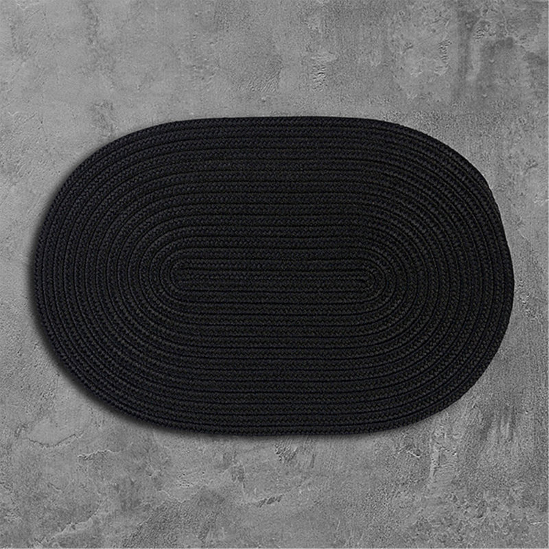 Tapis turquoise réversible pour l'intérieur et l'extérieur Audryanna, Rond 10 pi