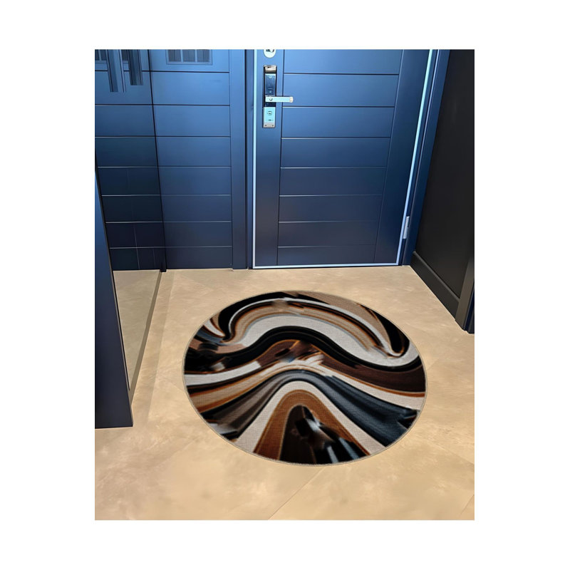 Tapis décoratif moderne multicolore à motifs abstraits et multicolores lavables à la machine
