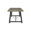 Table de salle à manger d'extérieur en bois d'acacia, finition gris sablé et noir
