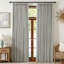 Rideaux occultant en chenille YZ home, tissu épais à double face, rideaux isolants et isolants, 2 panneaux (l 52 po x L 84 po), bordure brodée naturelle et bleue-259044343