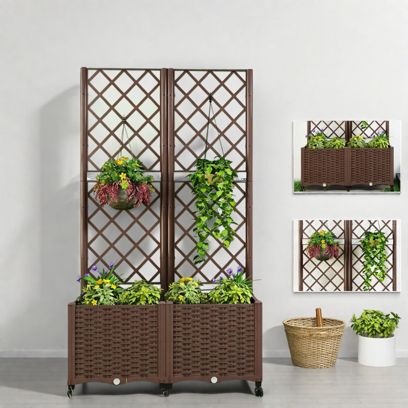 Jardinière multifonctionnelle, structure en polypropylène, design extérieur moderne