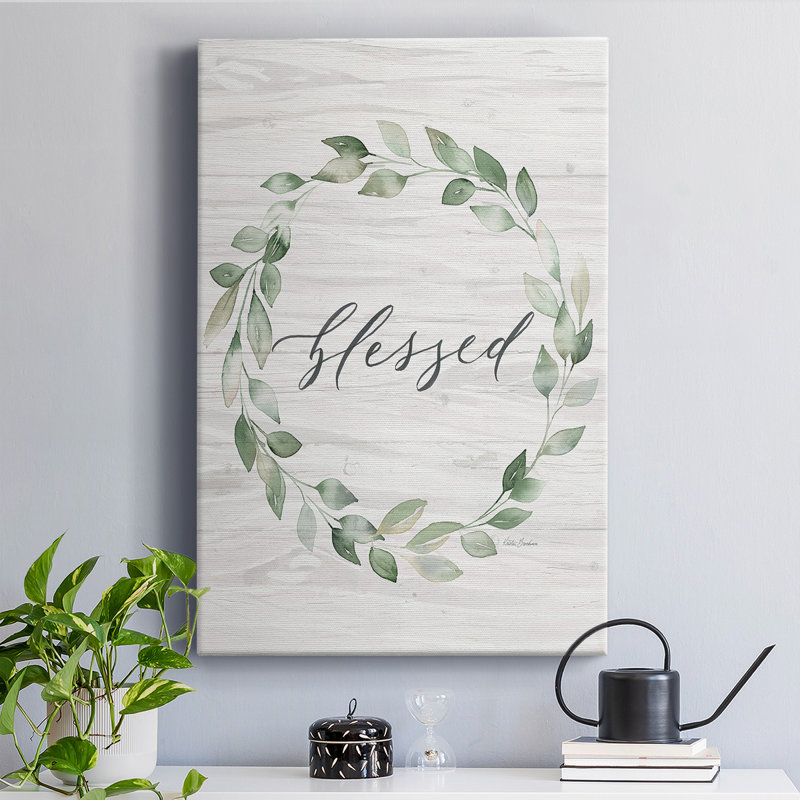 «Blessed Wreath», toile tendue avec châssis de qualité supérieure - prête à être accrochée, H 12 po x l 8 po x P 1 po