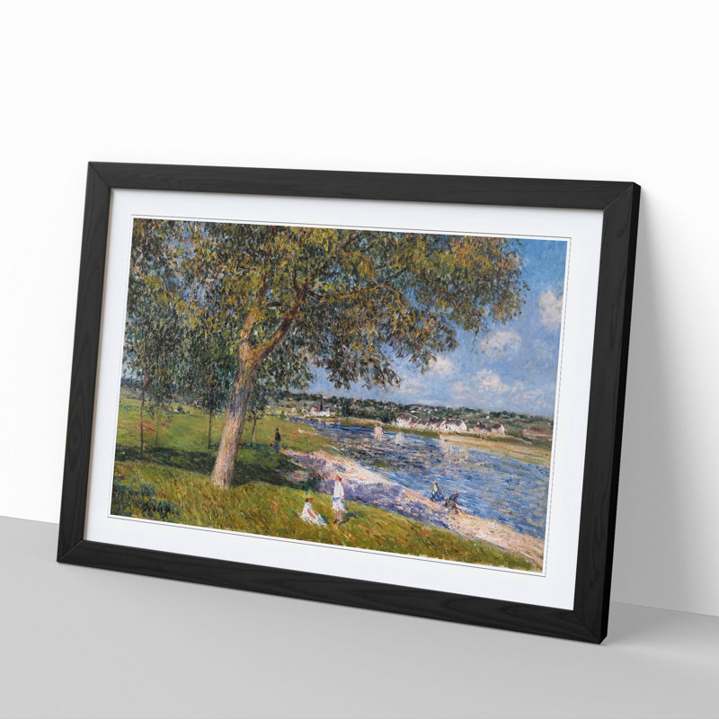 Walnut Tree in a Thomery Field by Alfred Sisley - Picture Frame Painting, Black, 27cm H x 36cm W x 2cm D