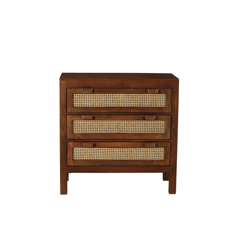 Commode à trois tiroirs en bois de manguier