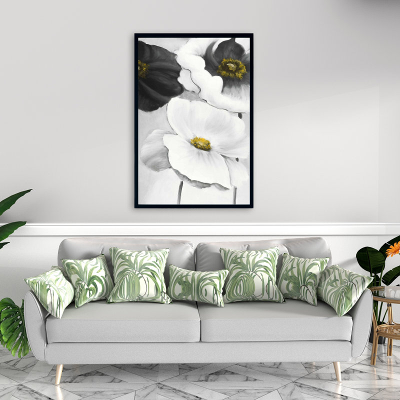 "Fleurs blanches assorties" sur toile