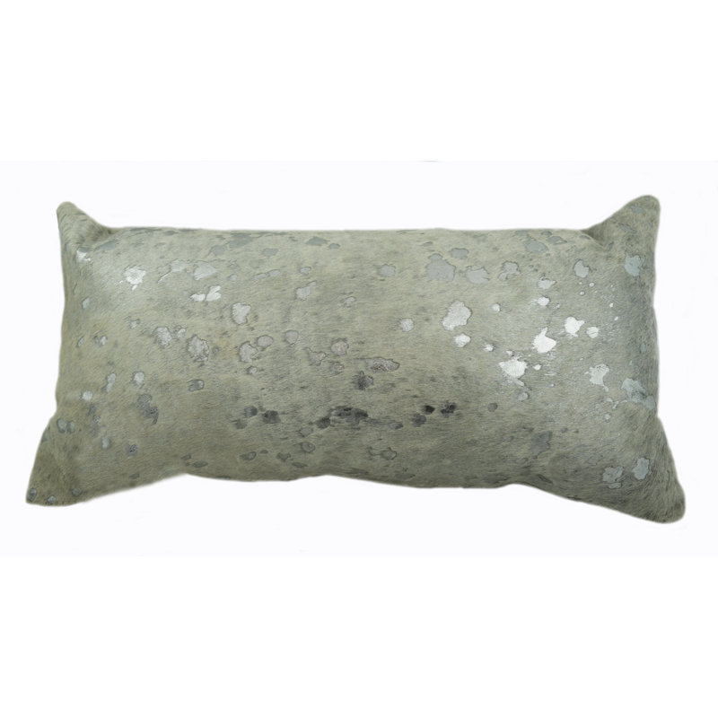Lumbar Pillow Cover & Insert, Silver/Beige