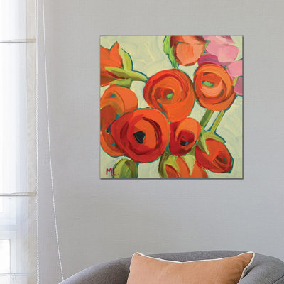 Ranunculus by Monica Linares - Wrapped Canvas Painting