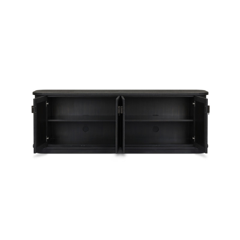 Berlin Media Console-Worn Black Veneer, Black