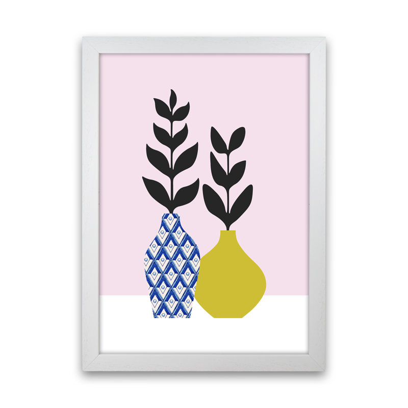 Vases No 2 - Single Picture Frame Print, White Framed, 88cm H x 64cm W x 3cm D